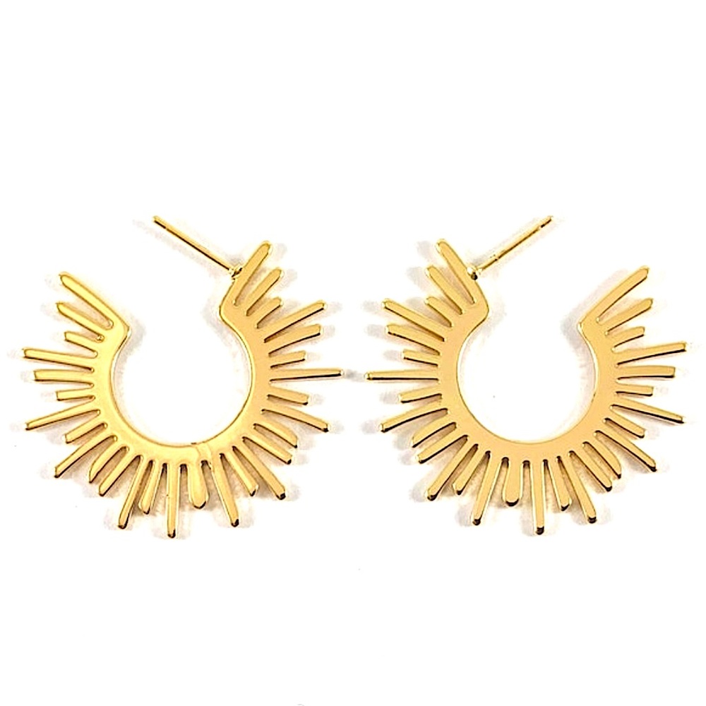 18k Sunburst Radiance Gold Earrings